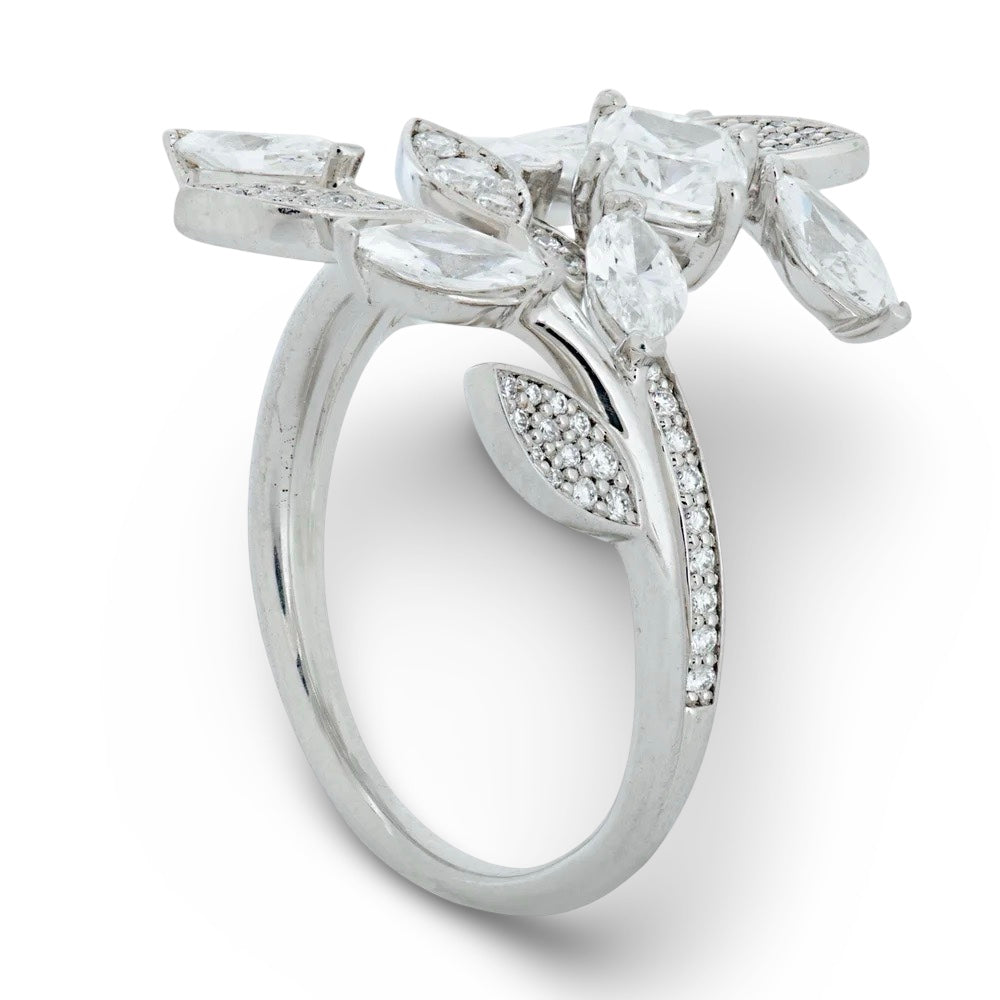 Tiffany Victoria Vine Bypass Floral Platinum Ring