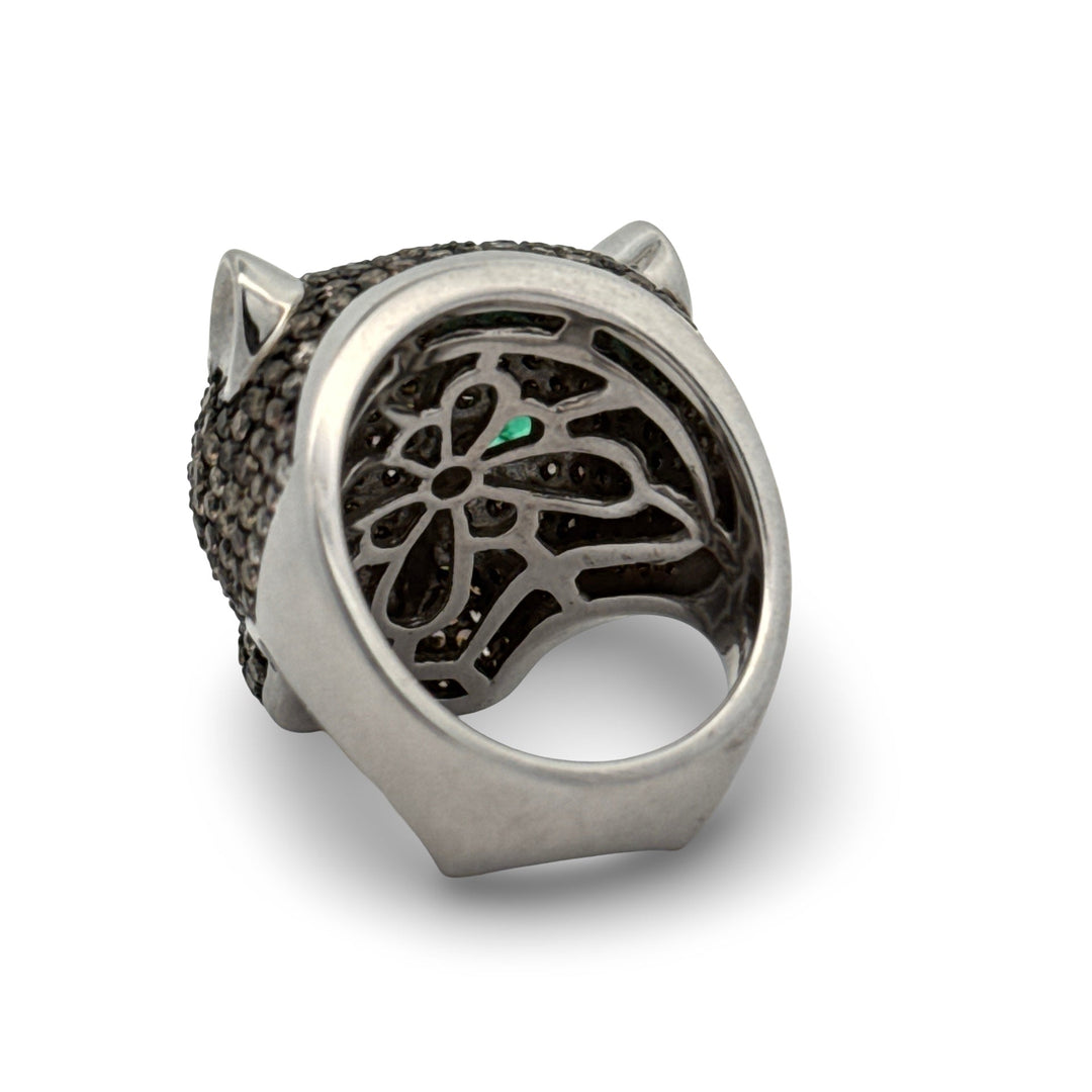 Effy Diamond, Emerald and 14K White Gold Ring