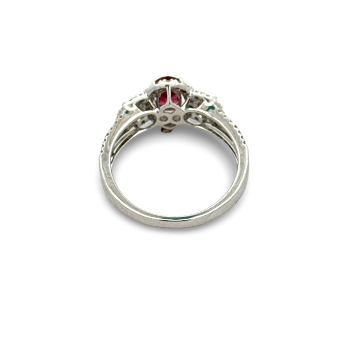 Effy Ruby, Diamond and 18K White Gold Ring