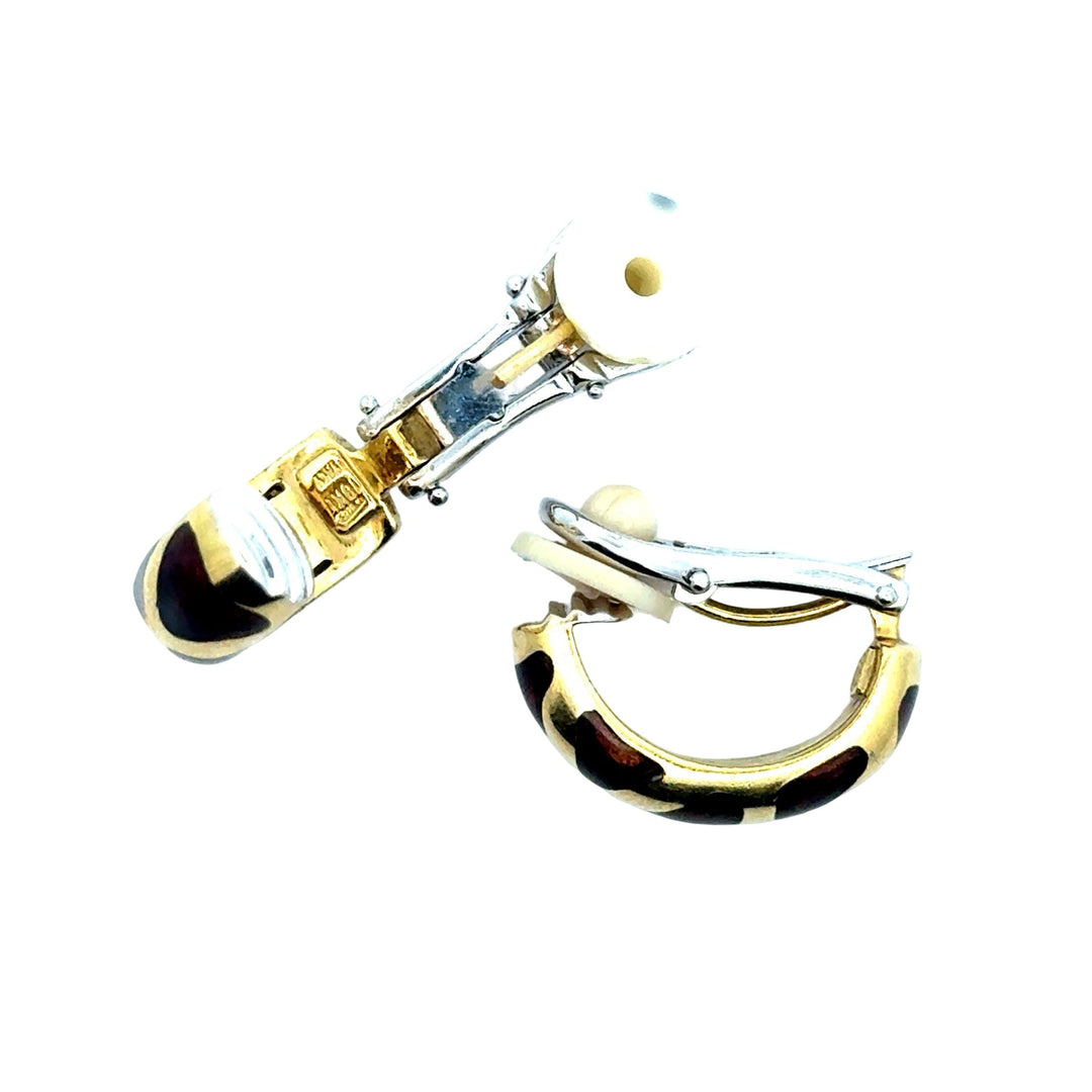 Roberto Coin Giraffe Enamel 18K Yellow Gold Earrings