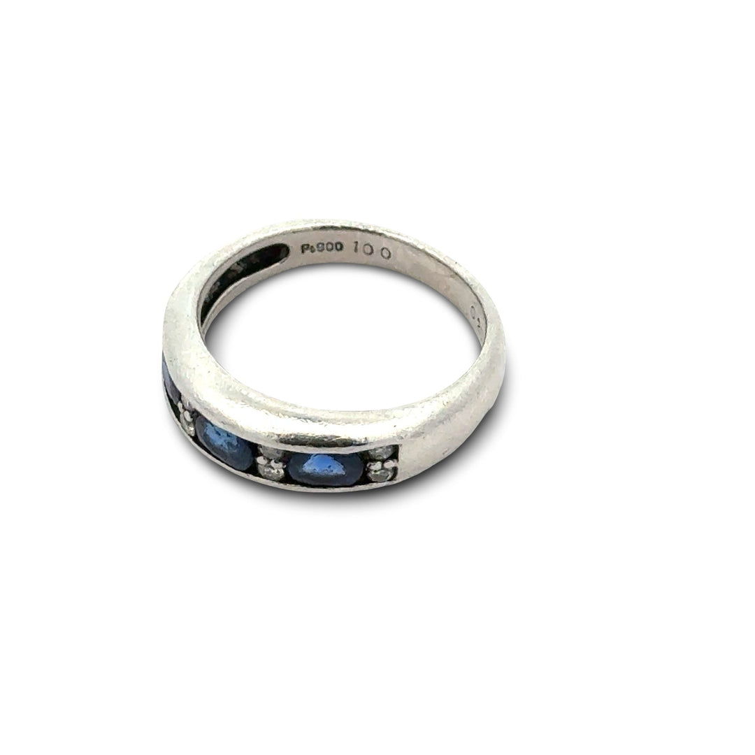 Sapphire and Diamond Platinum Ring