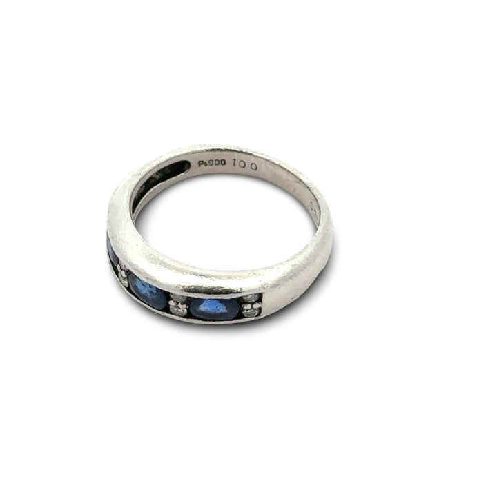 Sapphire and Diamond Platinum Ring