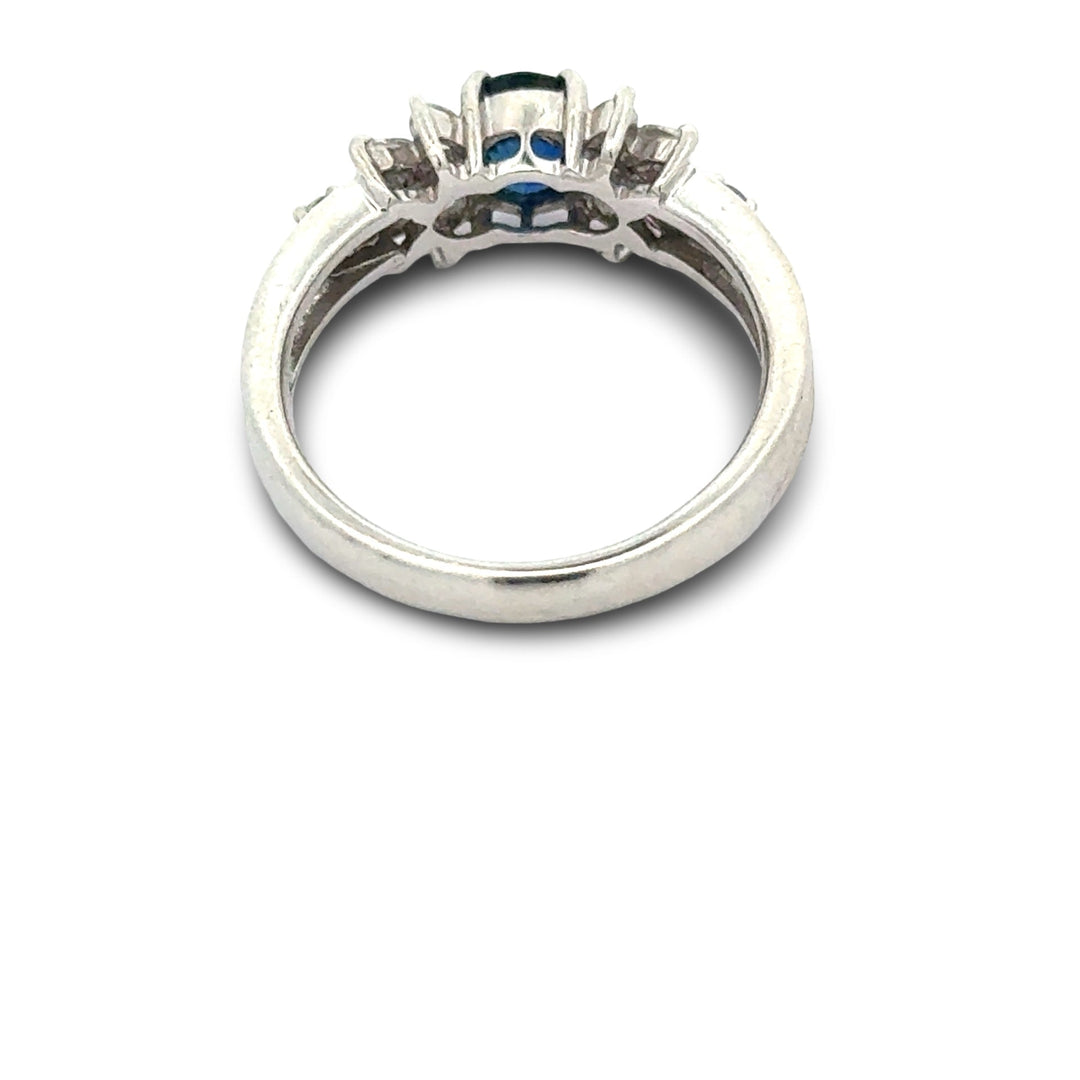Sapphire and Diamond Platinum Ring
