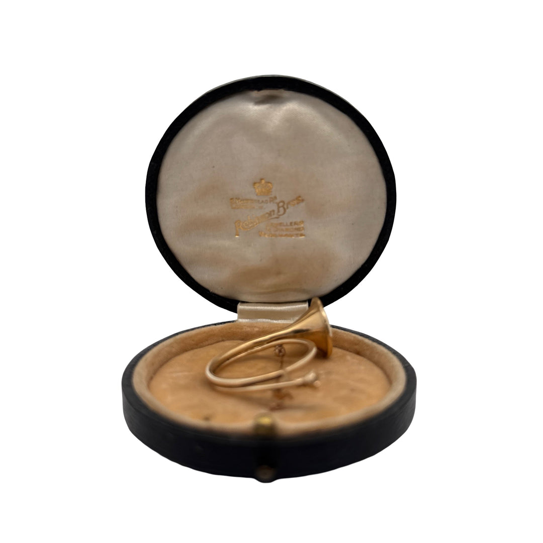 French Horn 14kt Yellow Gold Brooch