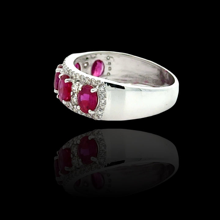 Ruby and Diamond 18K White Gold Ring