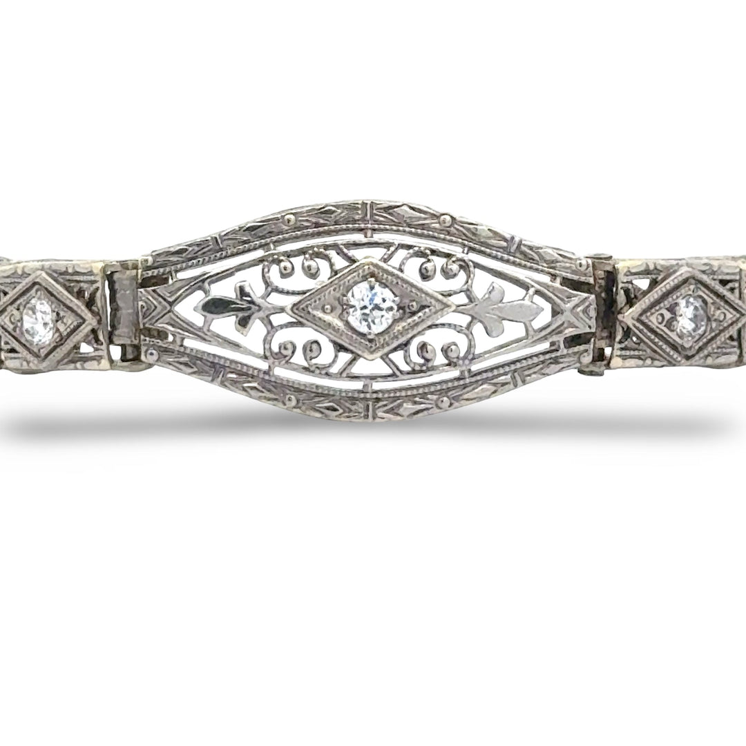 Art Deco Diamond and 14K White Gold Bracelet