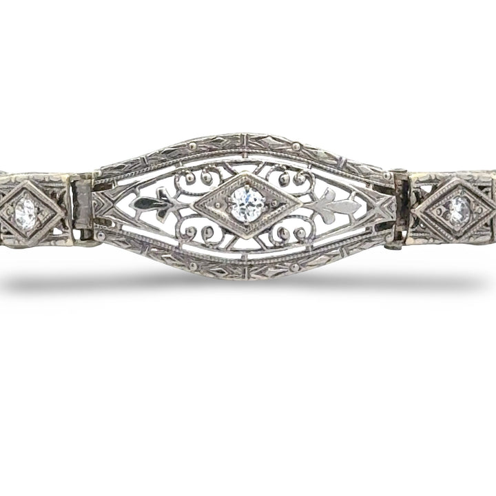 Art Deco Diamond and 14K White Gold Bracelet