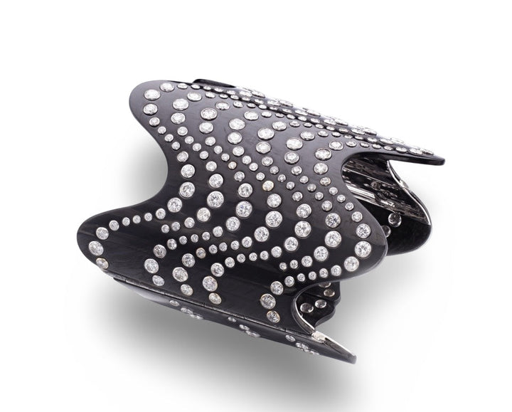 Italian Designer Paola Brussino  44.51cttw Diamond and 18Kt Black Gold Wide Cuff Bangle