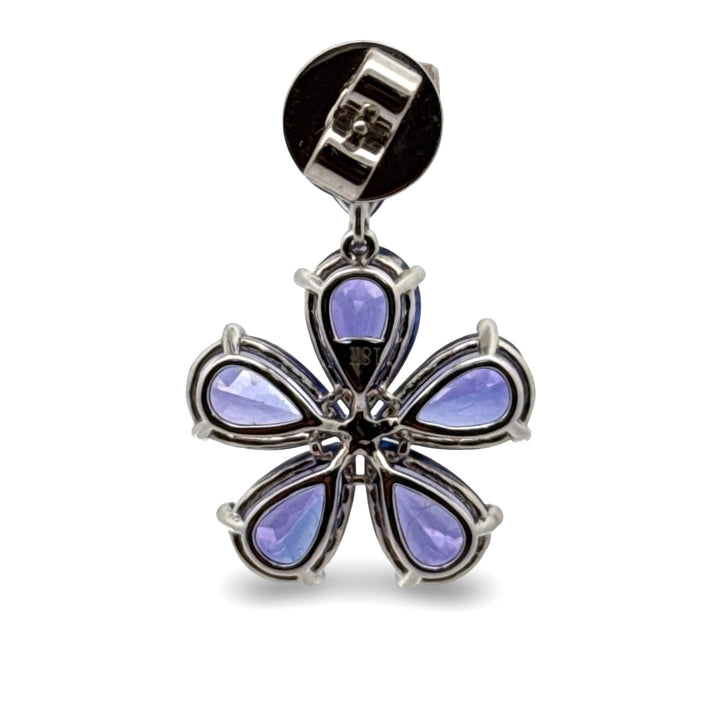2000's Tanzanite and Diamond Cluster Flower Earrings