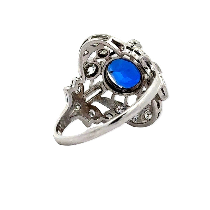No Heat Burma Sapphire and Diamond Platinum Ring