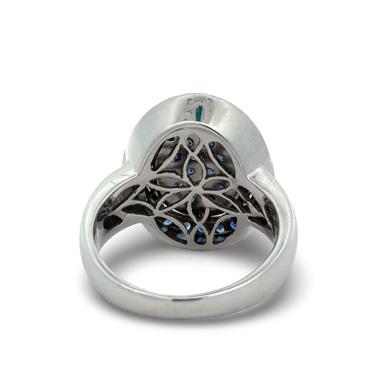 Sapphire and Diamond Platinum Ring
