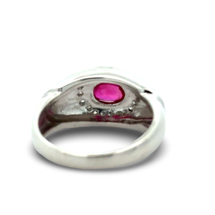 Fine Ruby and Diamond Platinum Ring