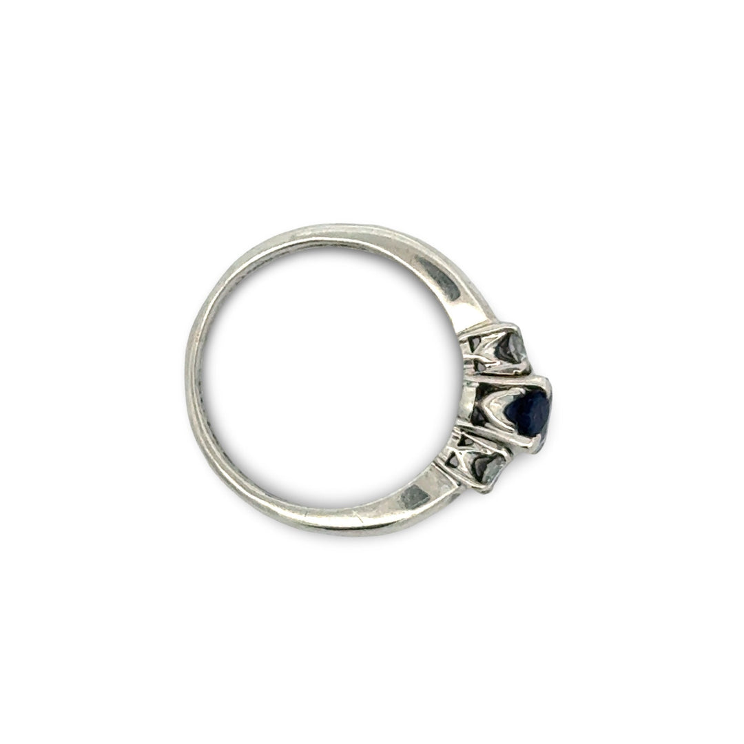 Fine Sapphire and Diamond Platinum Ring