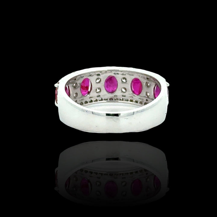 Ruby and Diamond 18K White Gold Ring