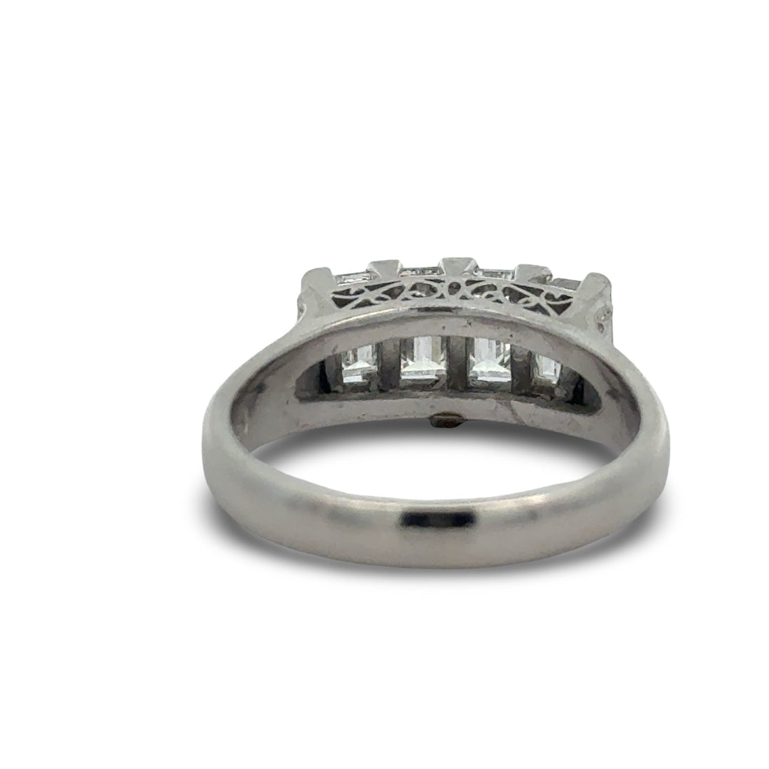 4 Stone Diamond Platinum Ring