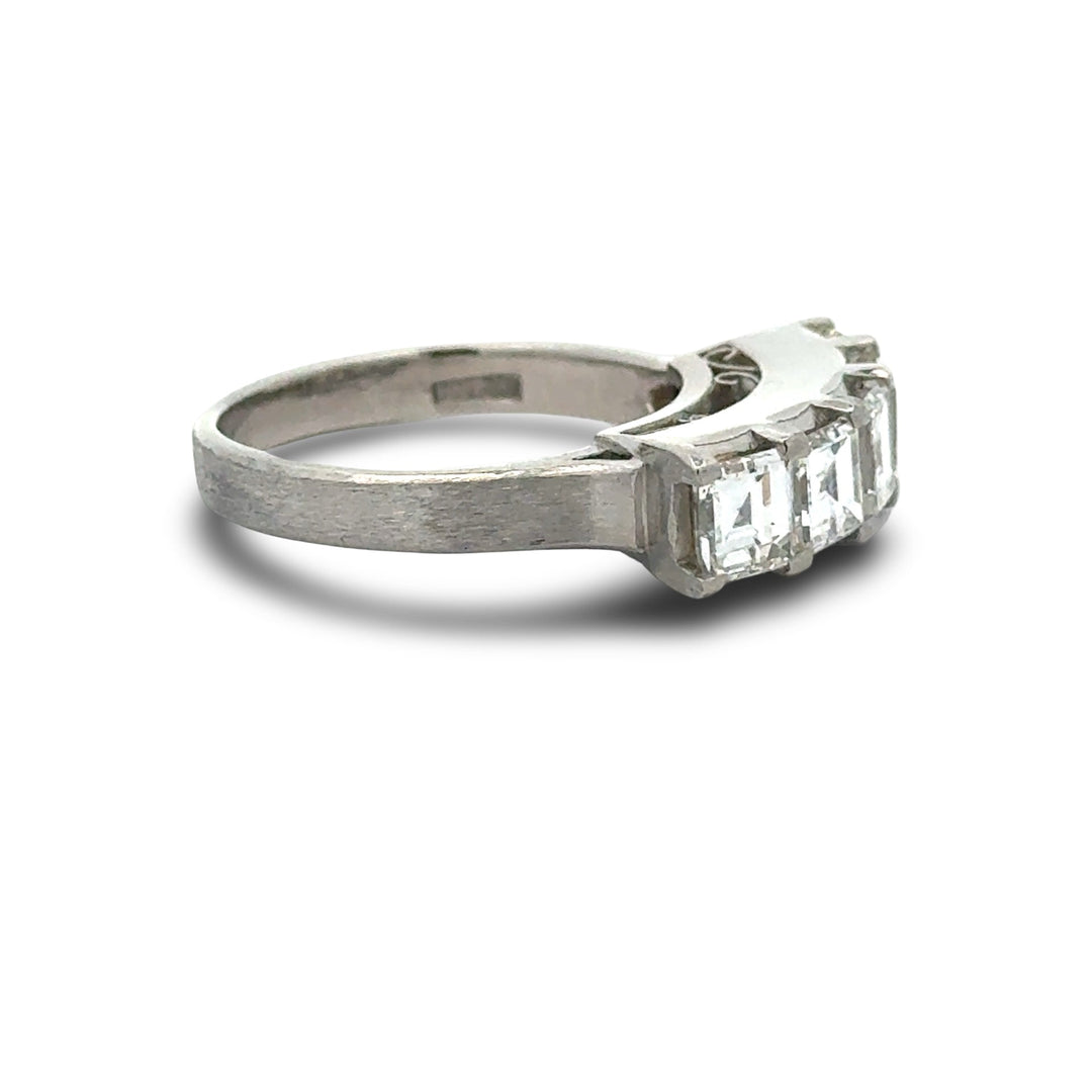Classic 5 Stone Asscher Cut 2.36cttw. Diamond Platinum Ring