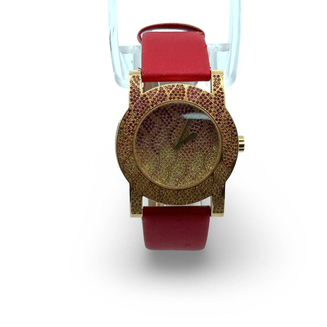 Limited Edition Rare #1 of 2 Carl F. Bucherer Pathos Diva Pink Sapphire & Diamond 18K Yellow Gold Watch MSRP $63,000