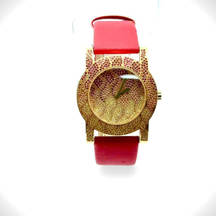 Limited Edition Rare #1 of 2 Carl F. Bucherer Pathos Diva Pink Sapphire & Diamond 18K Yellow Gold Watch MSRP $63,000