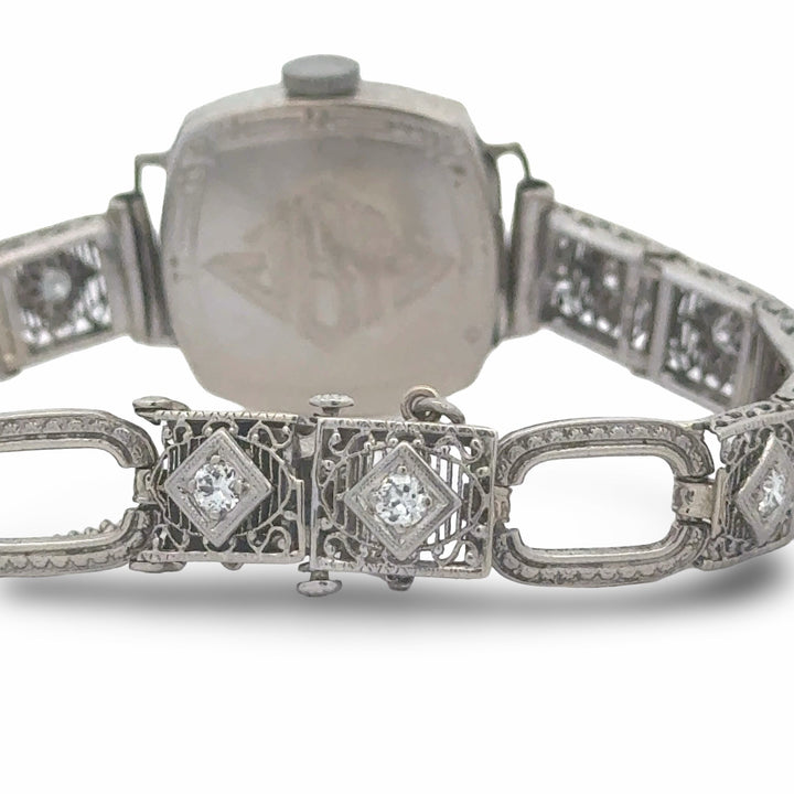 Art Deco  H.F. & Bros. 1.25 cttw. Diamond 14K White Gold Watch, Circa 1925
