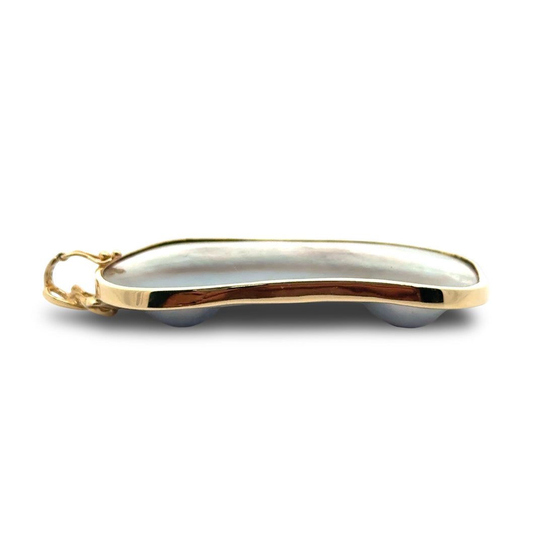 Designer Mabe Pearl and Diamond 14K Yellow Gold Pendant/Enhancer