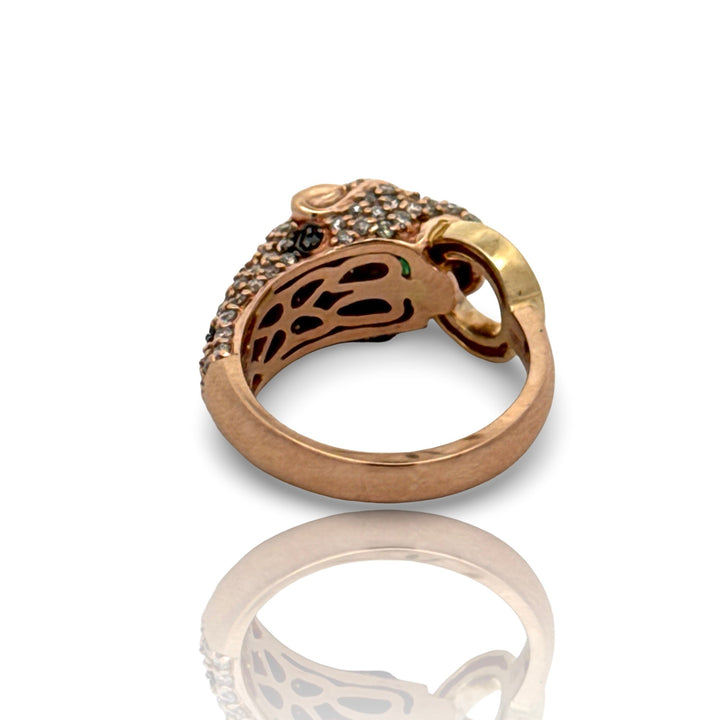 Effy Diamond, Emerald and 14K Rose Gold Panther Ring