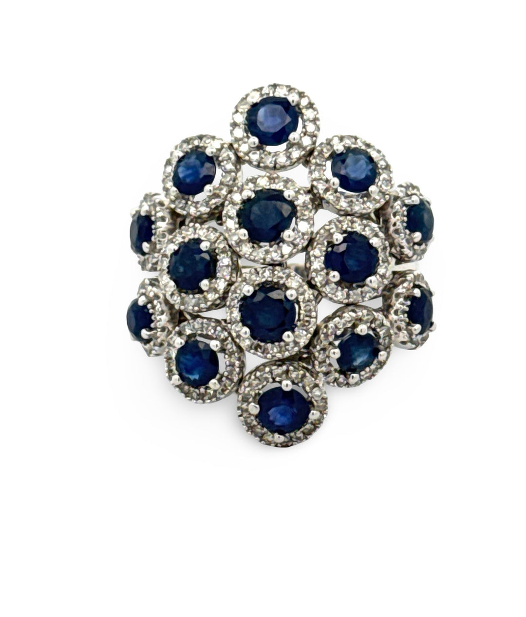 Effy Sapphire, Diamond and 14K White Gold Ring