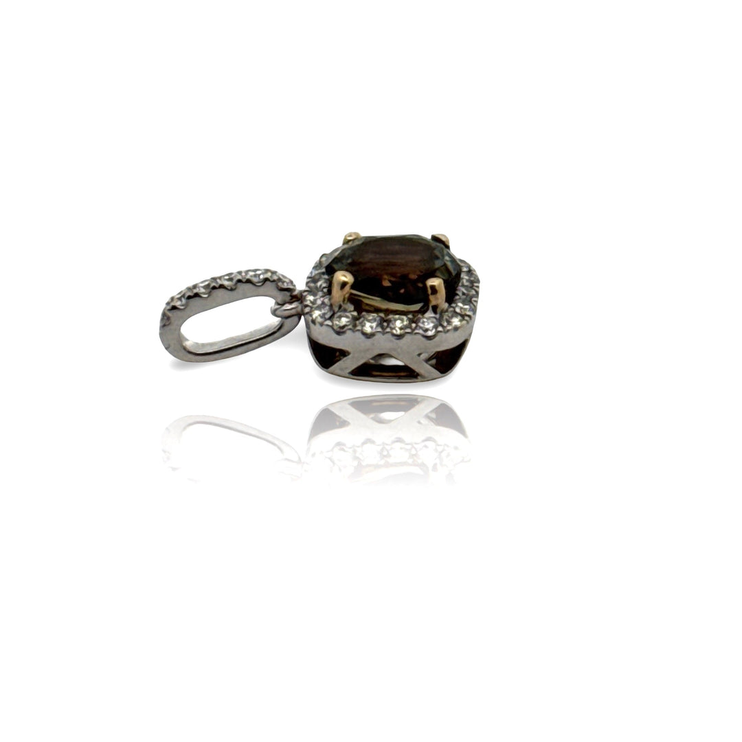 Natural Alexandrite (Color Change Bluish Green to Purple) GIA and Diamond Pendant