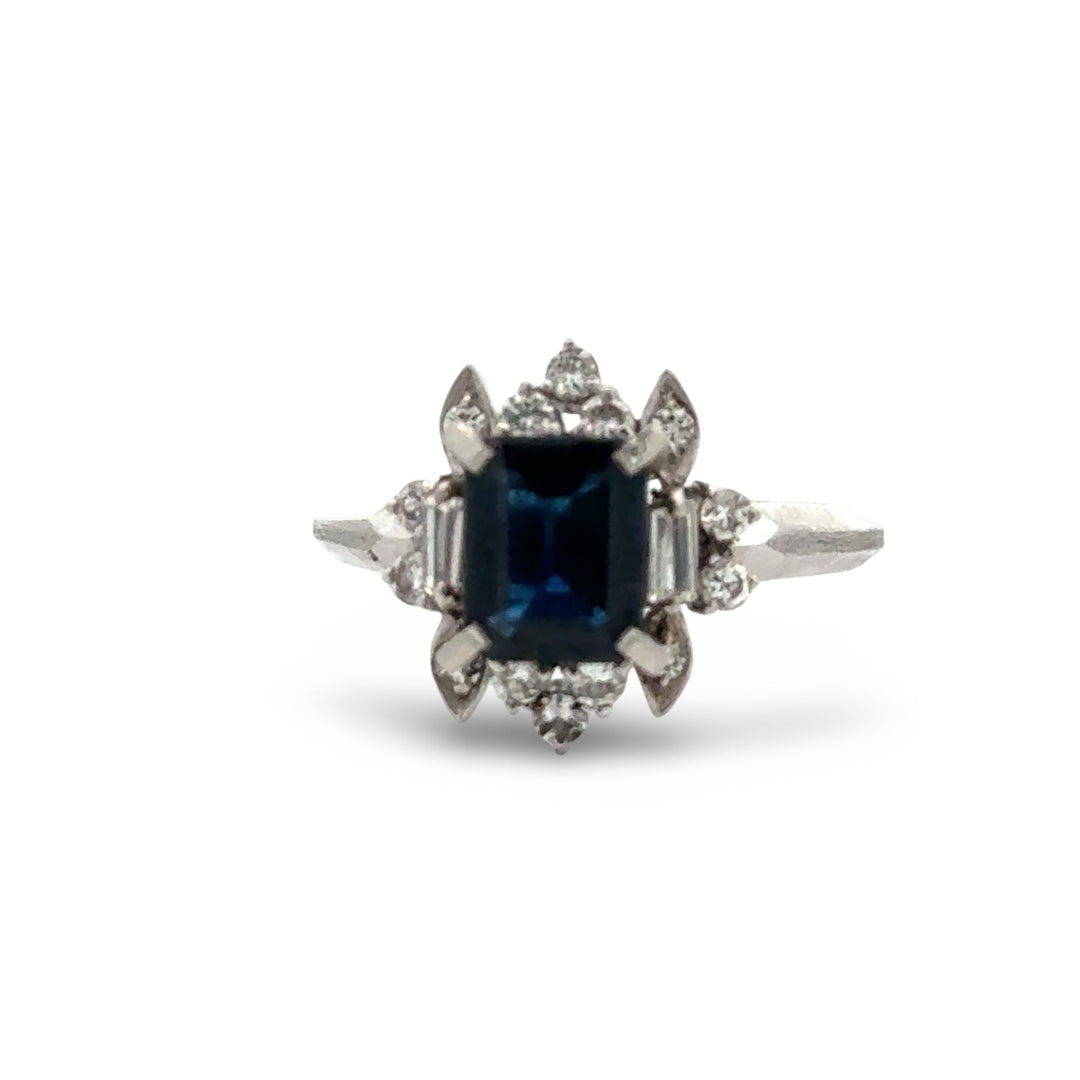Sapphire and Diamond Platinum Ring