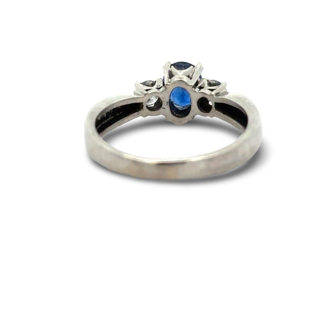 Fine Sapphire and Diamond Platinum Ring