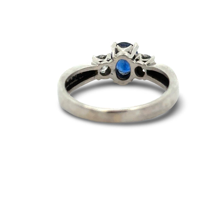 Fine Sapphire and Diamond Platinum Ring