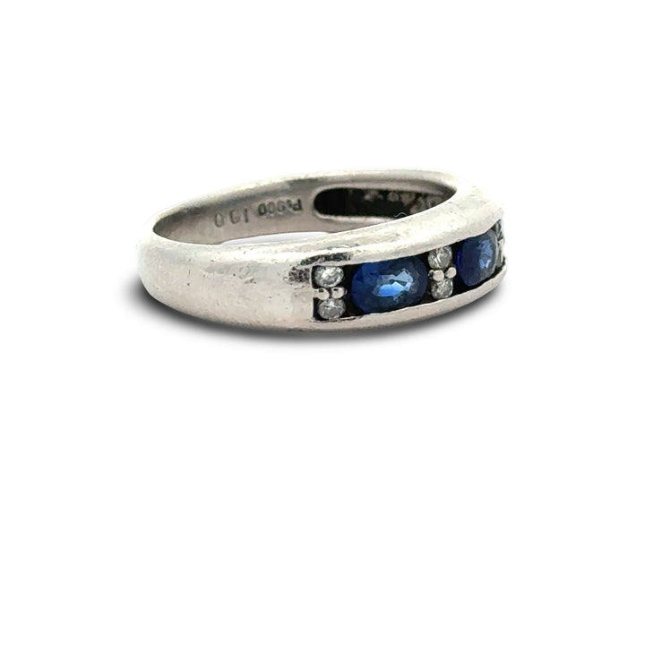 Sapphire and Diamond Platinum Ring