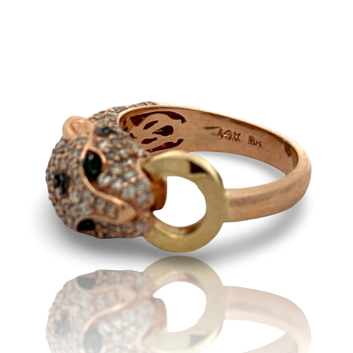 Effy Diamond, Emerald and 14K Rose Gold Panther Ring