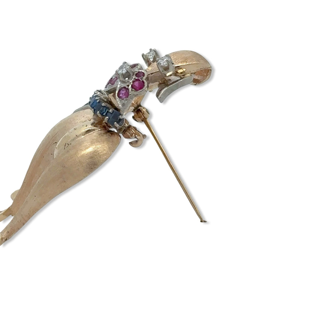 "Dog Show" Diamond, Ruby and Sapphire Pendant/Brooch