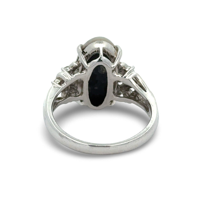 Fine Opal and Diamond Platinum Ring