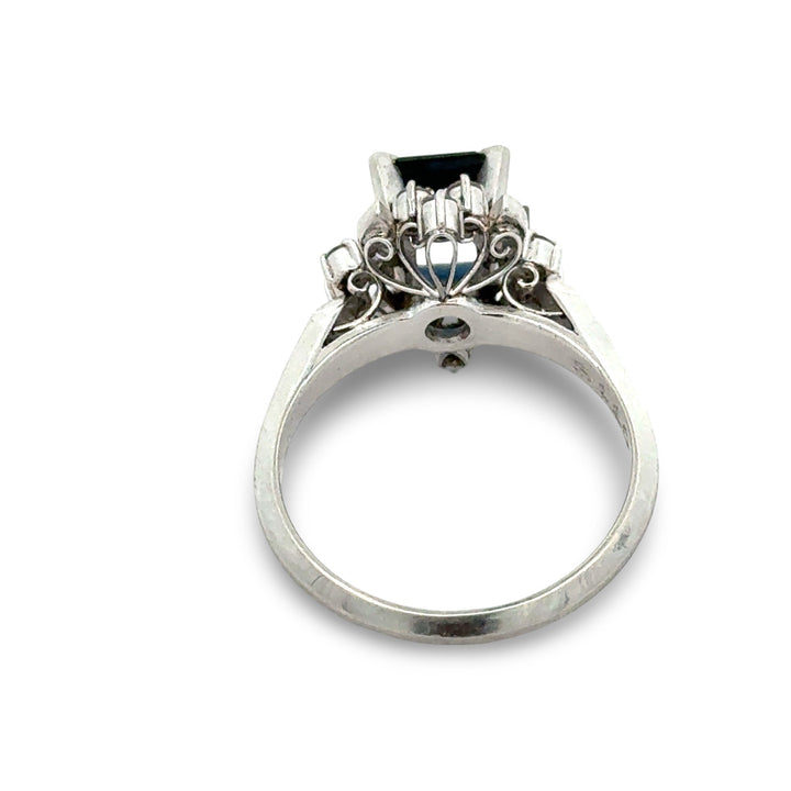 Sapphire and Diamond Platinum Ring