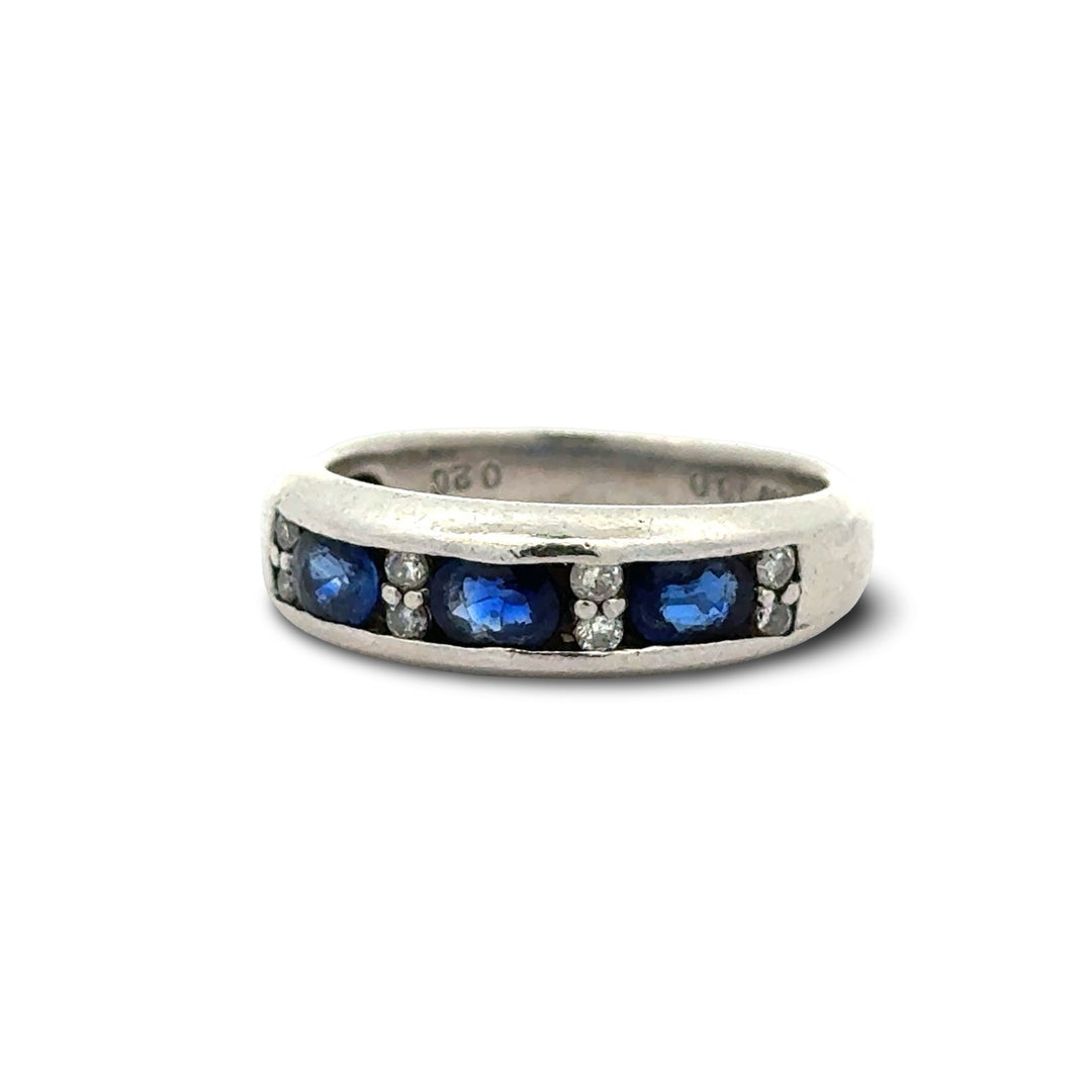 Sapphire and Diamond Platinum Ring