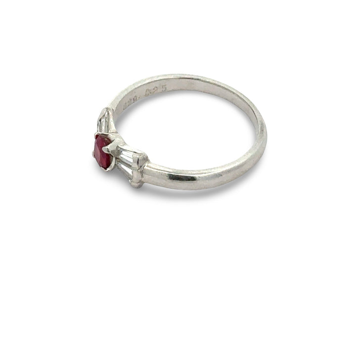Fine Ruby and Diamond Platinum Ring