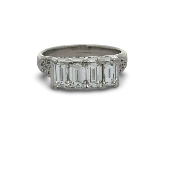 4 Stone Diamond Platinum Ring