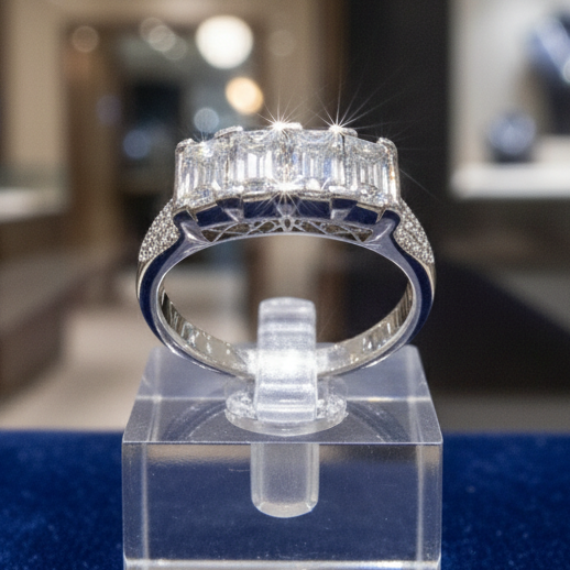 4 Stone Diamond Platinum Ring