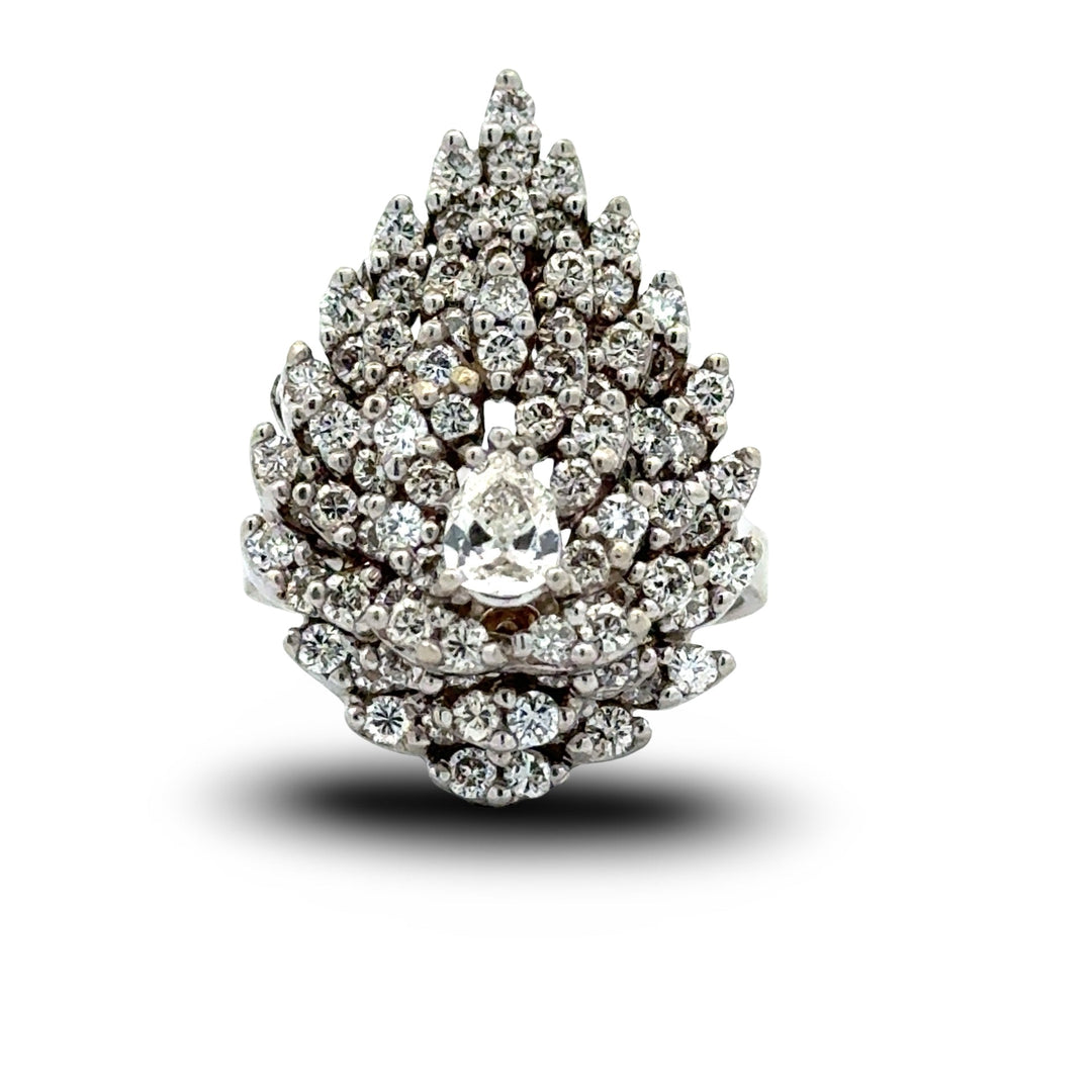 Diamond Cluster 14kt White Gold Ring