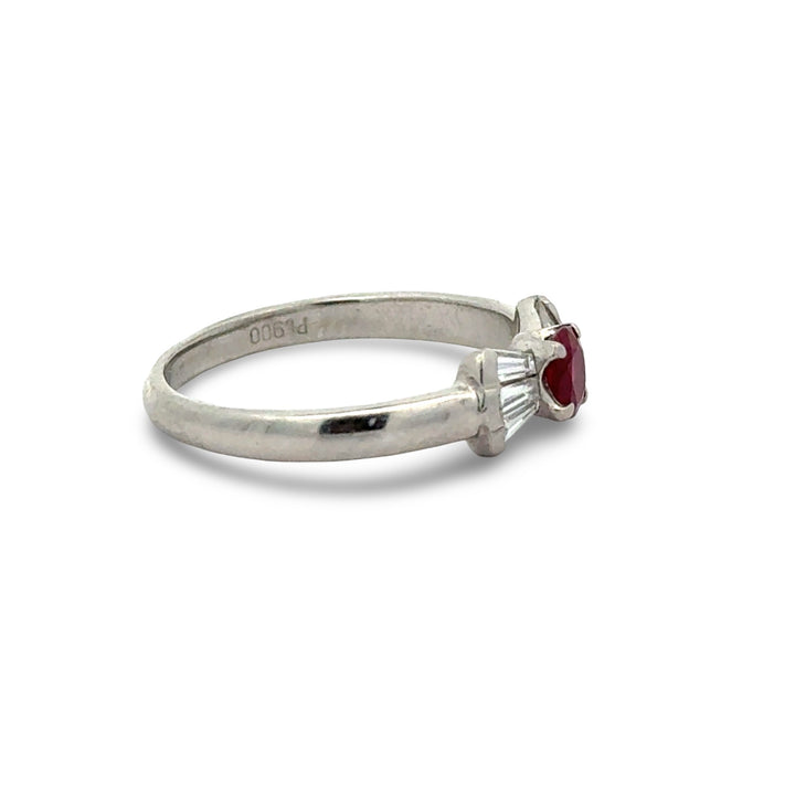 Fine Ruby and Diamond Platinum Ring