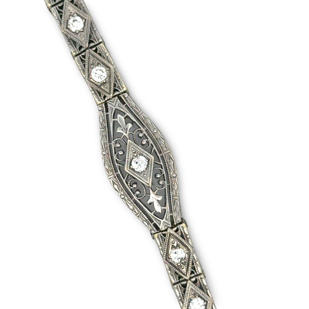 Art Deco Diamond and 14K White Gold Bracelet