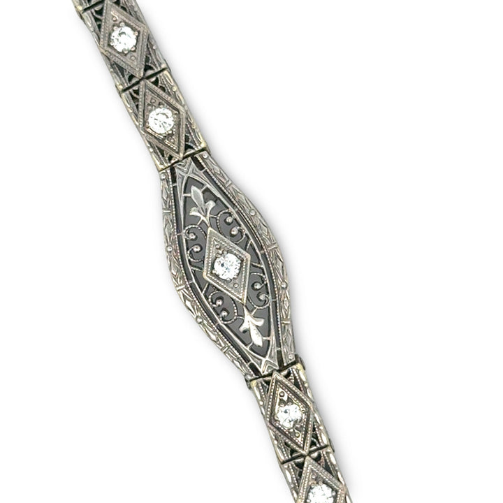 Art Deco Diamond and 14K White Gold Bracelet