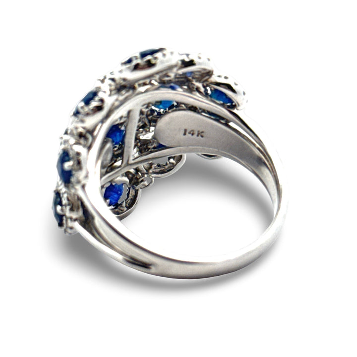 Effy Sapphire, Diamond and 14K White Gold Ring