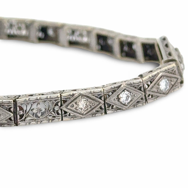 Art Deco Diamond and 14K White Gold Bracelet