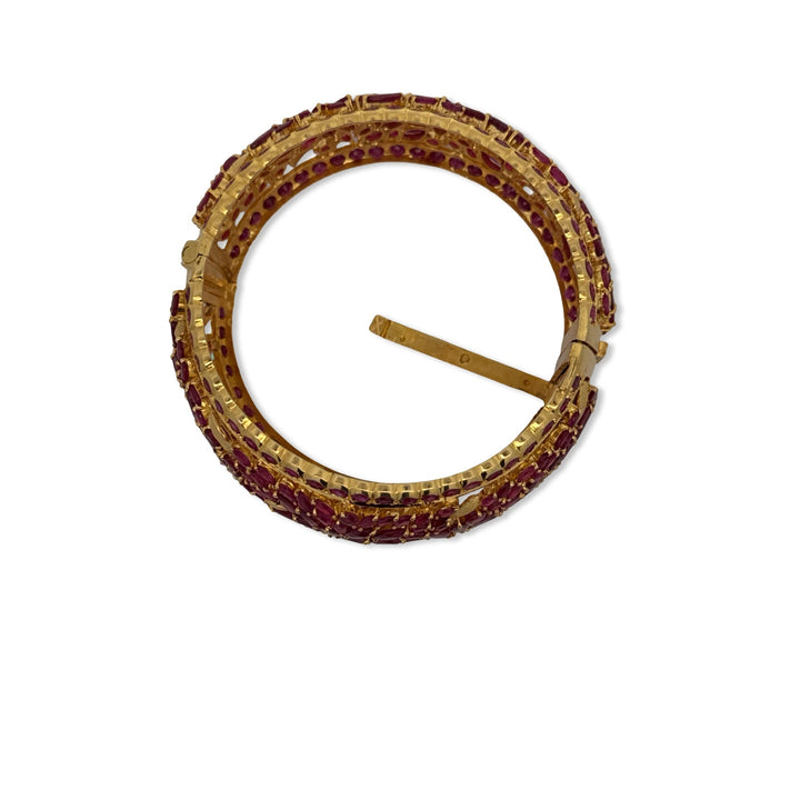 55ctw Ruby 18k Yellow Gold Bangle