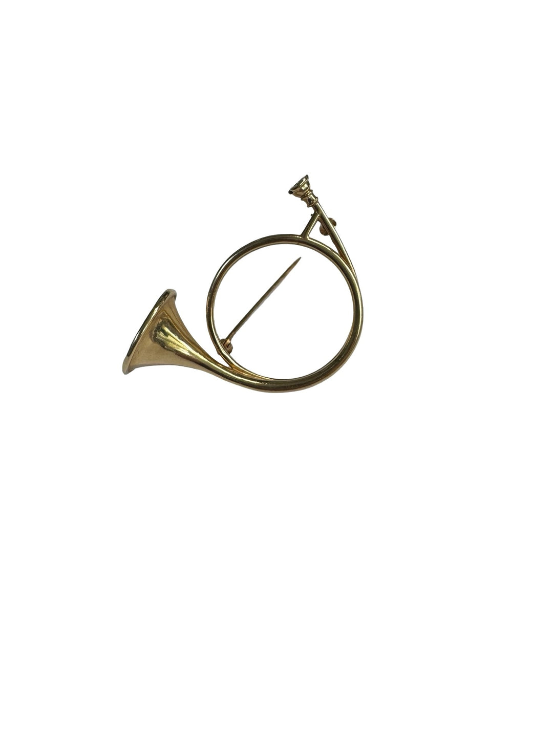 French Horn 14kt Yellow Gold Brooch