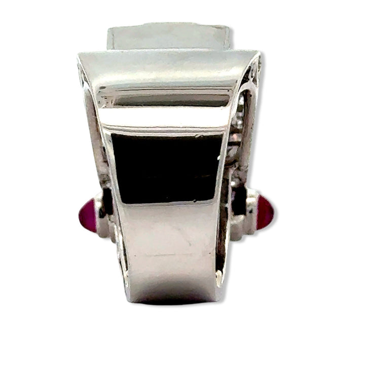 Art Deco Diamond and Ruby Platinum Ring