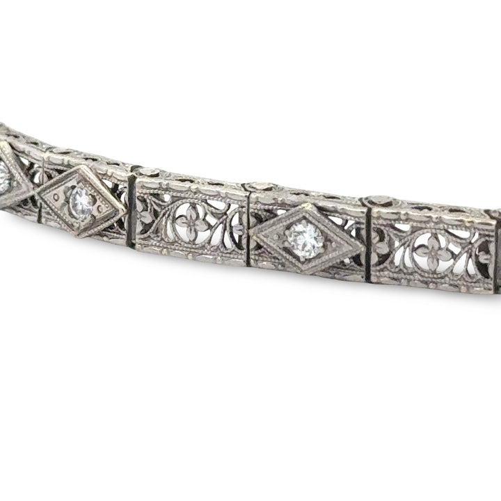 Art Deco Diamond and 14K White Gold Bracelet