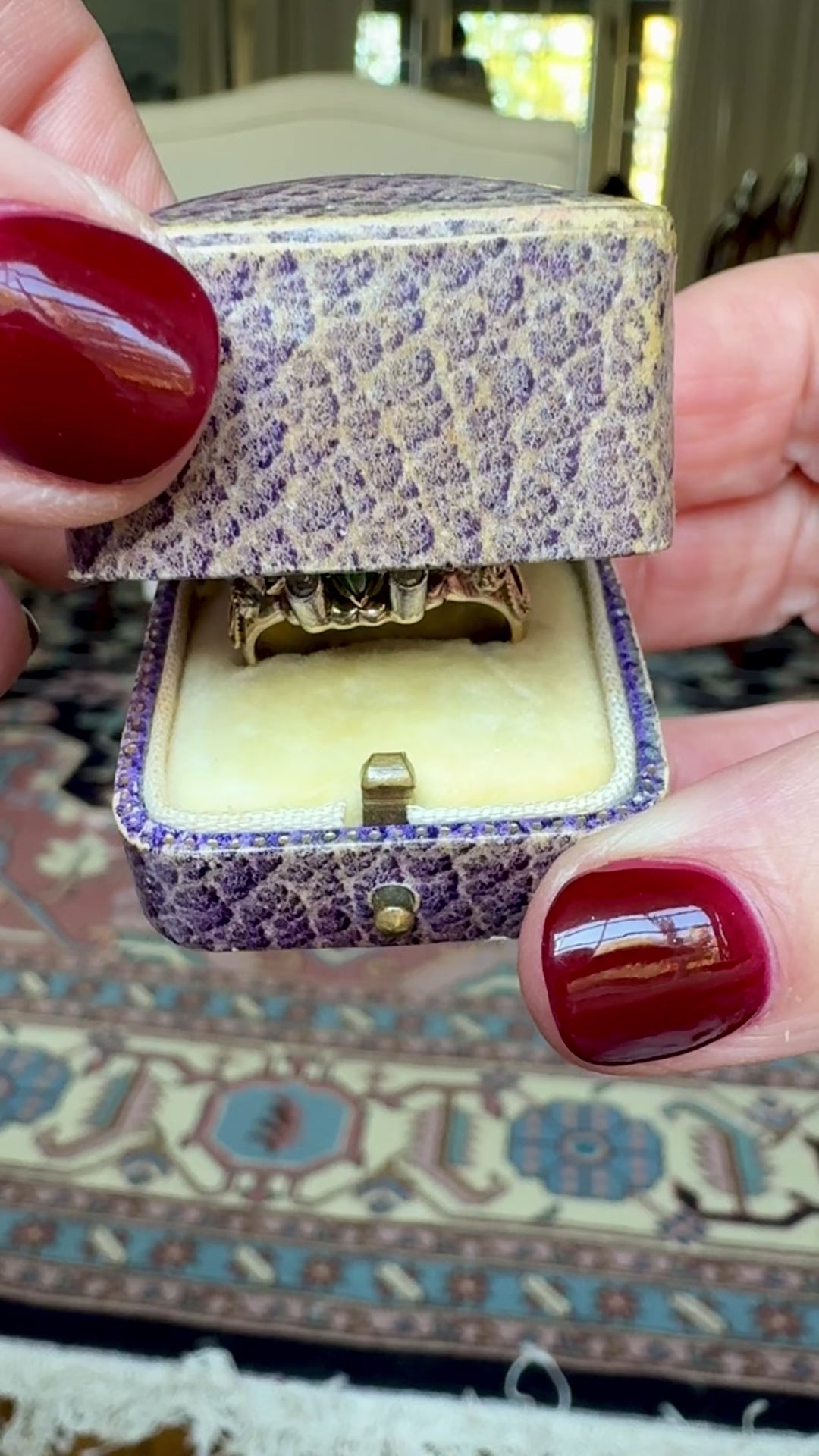 Vintage 14K Gold, Diamond and Multi Gemstone Thai Princess Harem Ring